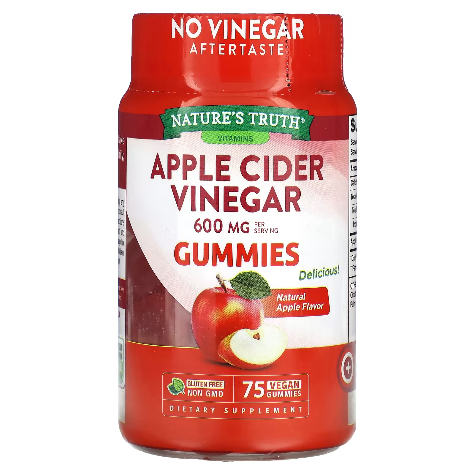 Яблочный уксус Nature's Truth 600 мг, 75 жевательных конфет gummiology жевательные таблетки с яблочным уксусом для взрослых с натуральным яблочным вкусом 90 вегетарианских жевательных таблеток