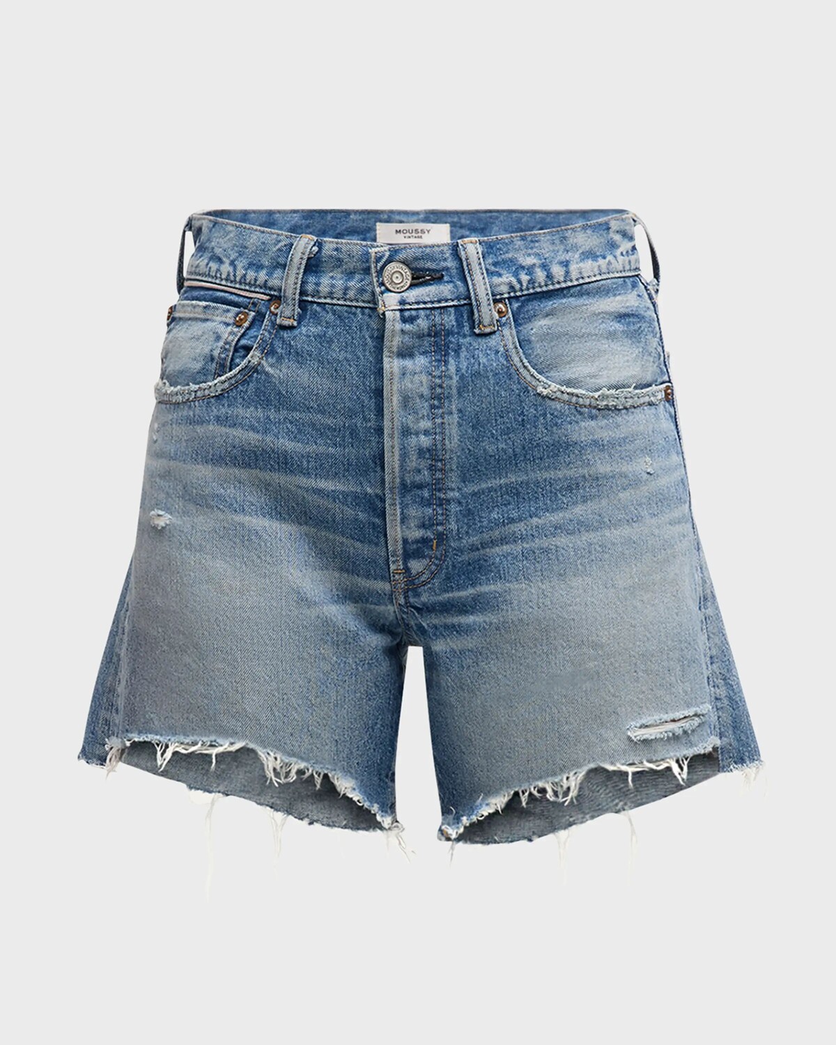 

Джинсовые шорты Graterford с потертостями Moussy Vintage, синий