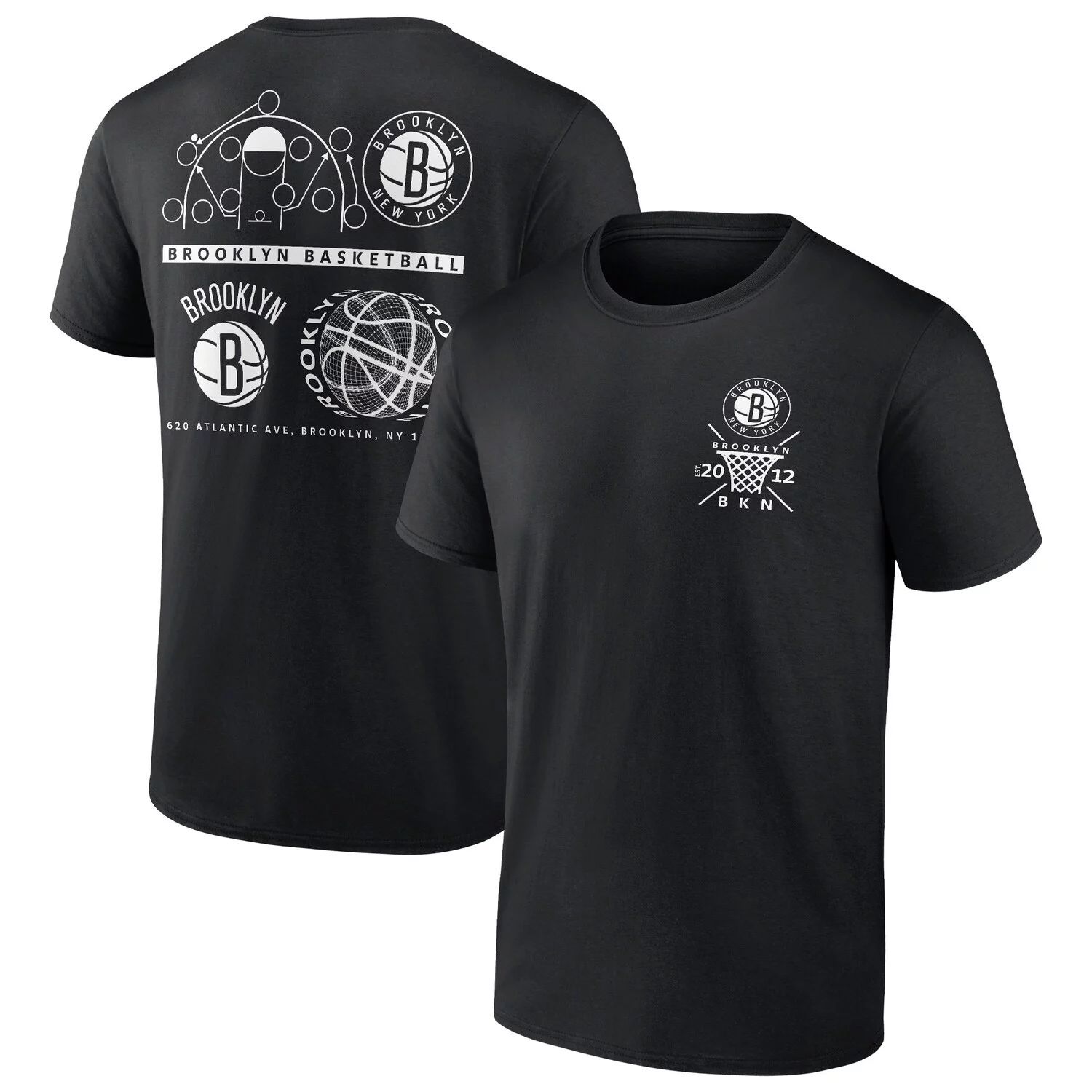 цена Мужская черная коллективная футболка с логотипом Brooklyn Nets Court Street Fanatics