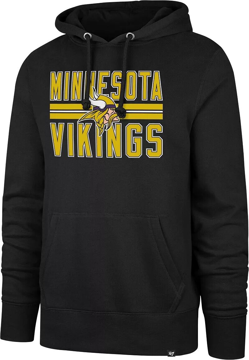 

Мужской пуловер в полоску Minnesota Vikings '47, черная толстовка с капюшоном