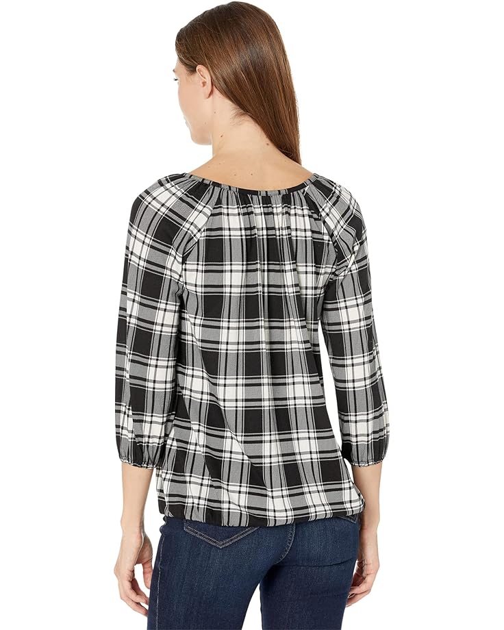 

Топ Michael Kors Buffalo Check Peasant Top, цвет Bone