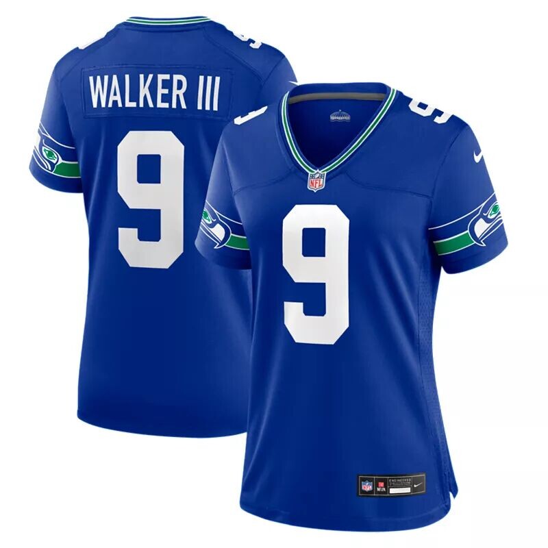 

Женская футболка Nike Seattle Seahawks Kenneth Walker III #9 Alternate Royal Game