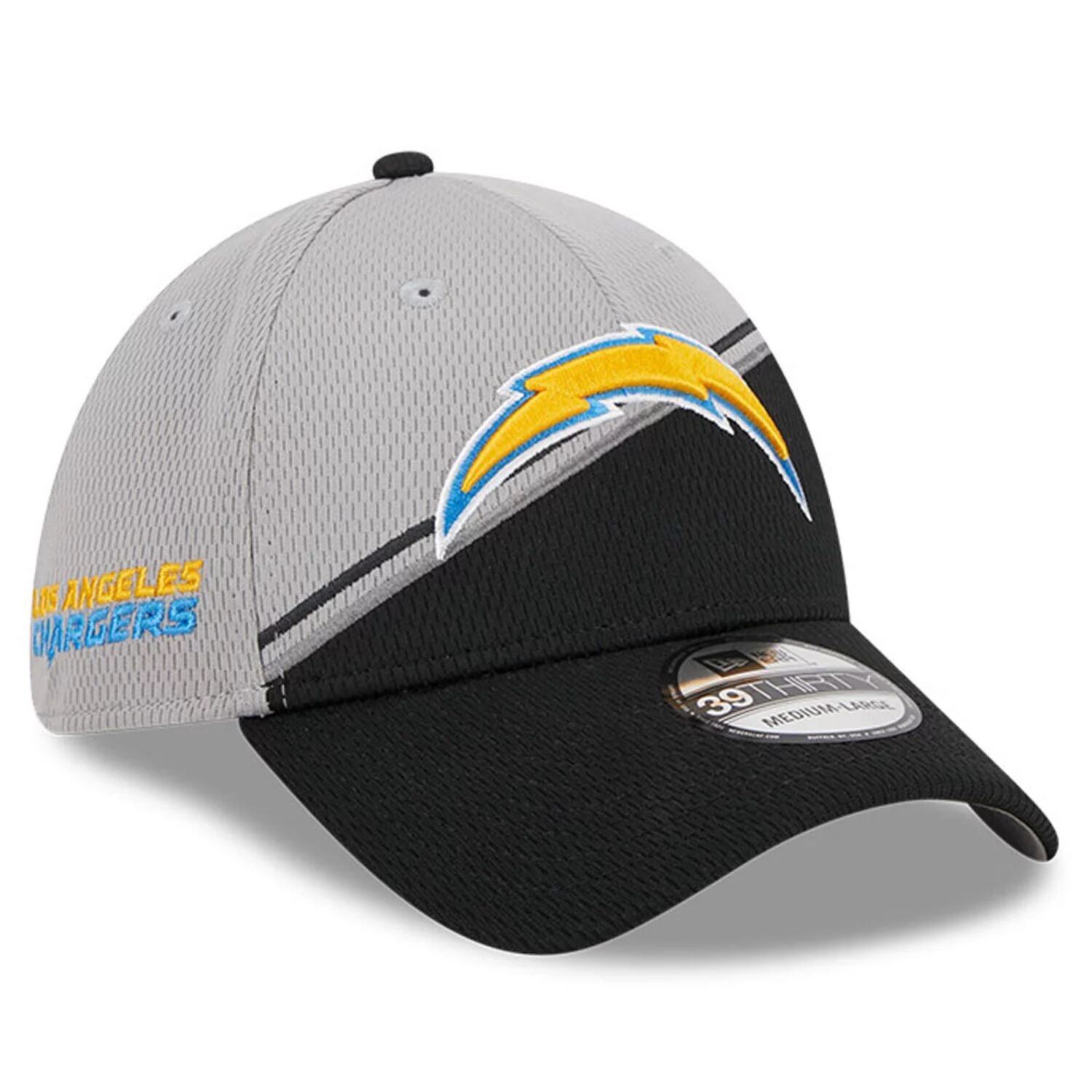 

Мужская кепка New Era Grey/Black Los Angeles Chargers 2023 Sideline 39THIRTY Flex Hat