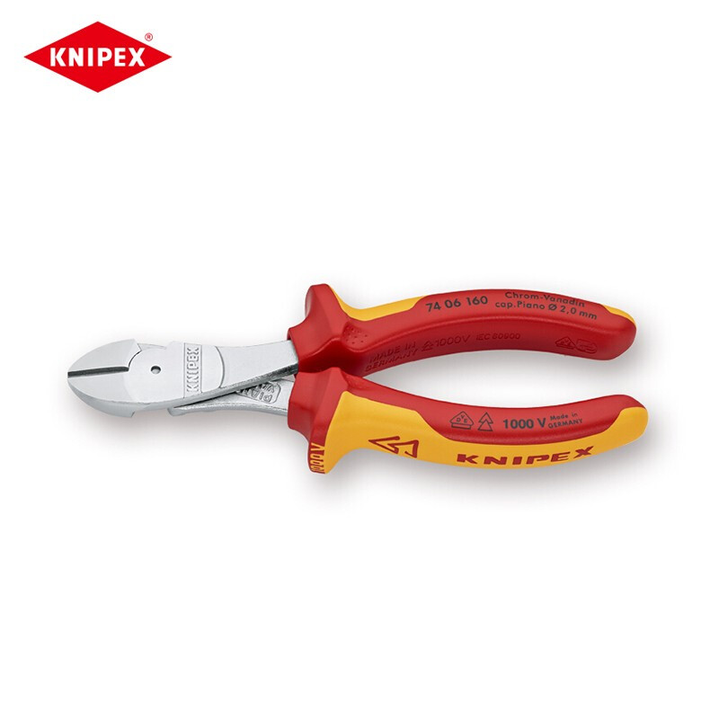 KNIPEX 160 мм изолированные трудосберегающие диагональные плоскогубцы ремонт электрики электронные ножницы диагональные плоскогубцы кусачки 74 06 160 по индивидуальному заказу (срок поставки 4-8 недель)