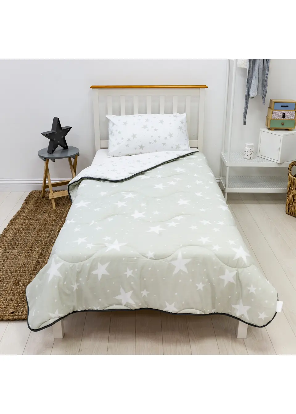 

Rest Easy Sleep Better Одеяло без покрытия с серыми звездами (10,5 кг)