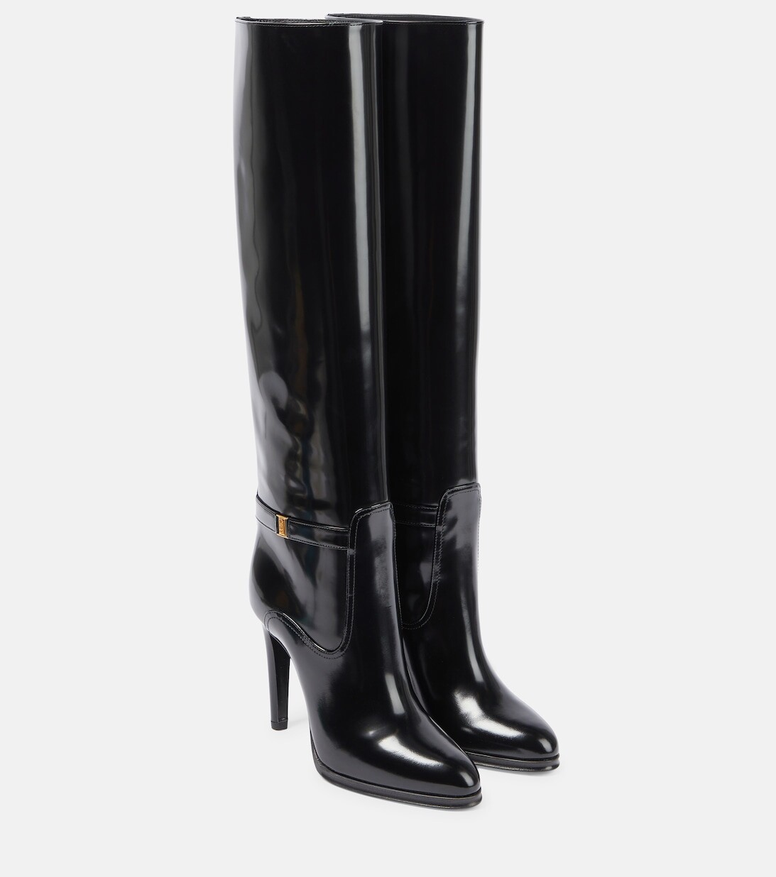 

Кожаные сапоги Diane 110 до колена Saint Laurent, черный