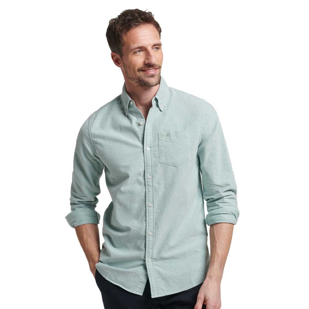 

Рубашка с длинным рукавом Superdry Cotton Oxford, зеленый