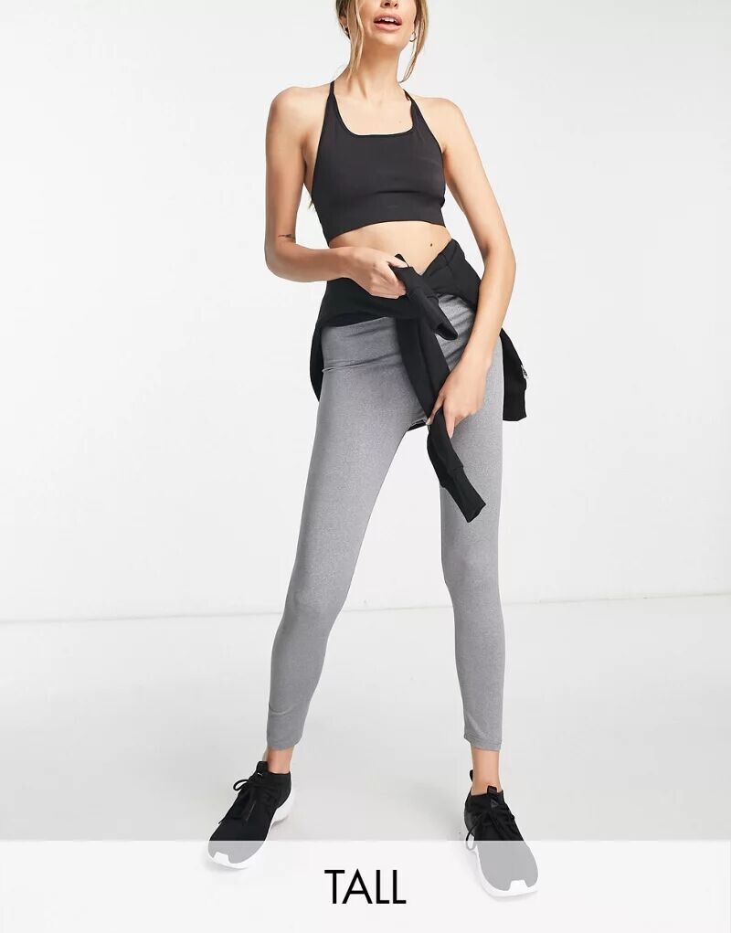 

Леггинсы Threadbare Fitness Tall 7/8 в цвете Heather Grey