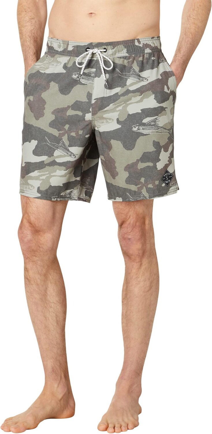 

Шорты для плавания Lowtide Elastic 18 дюймов Salty Crew, цвет Camo Tan