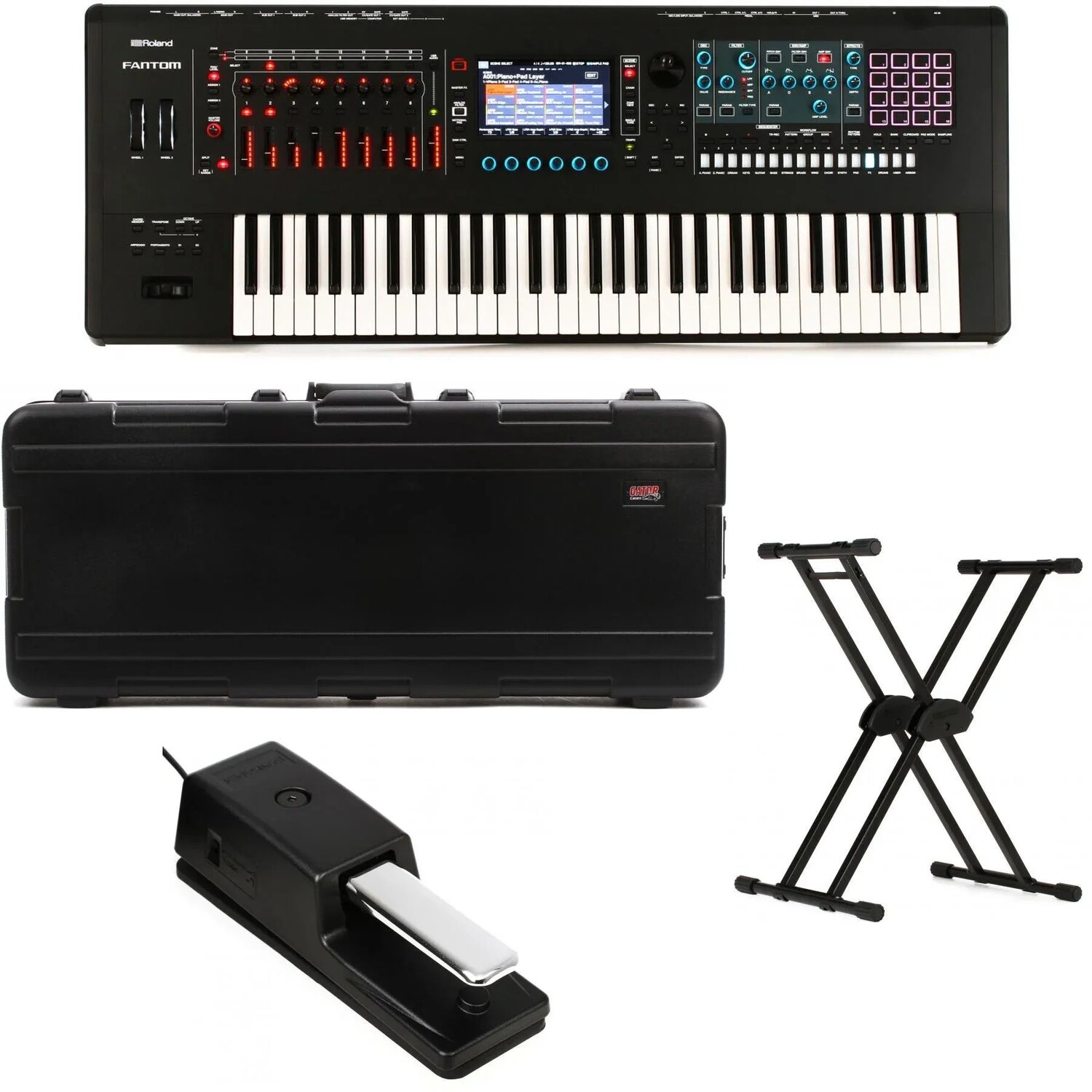 

Музыкальная рабочая станция Roland FANTOM-6, комплект клавишных для сцены