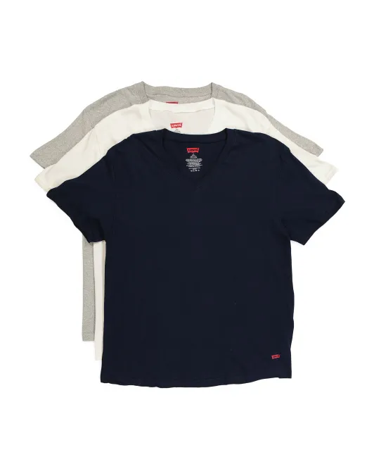 

3 пары футболок с V-образным вырезом Levis, цвет Multi