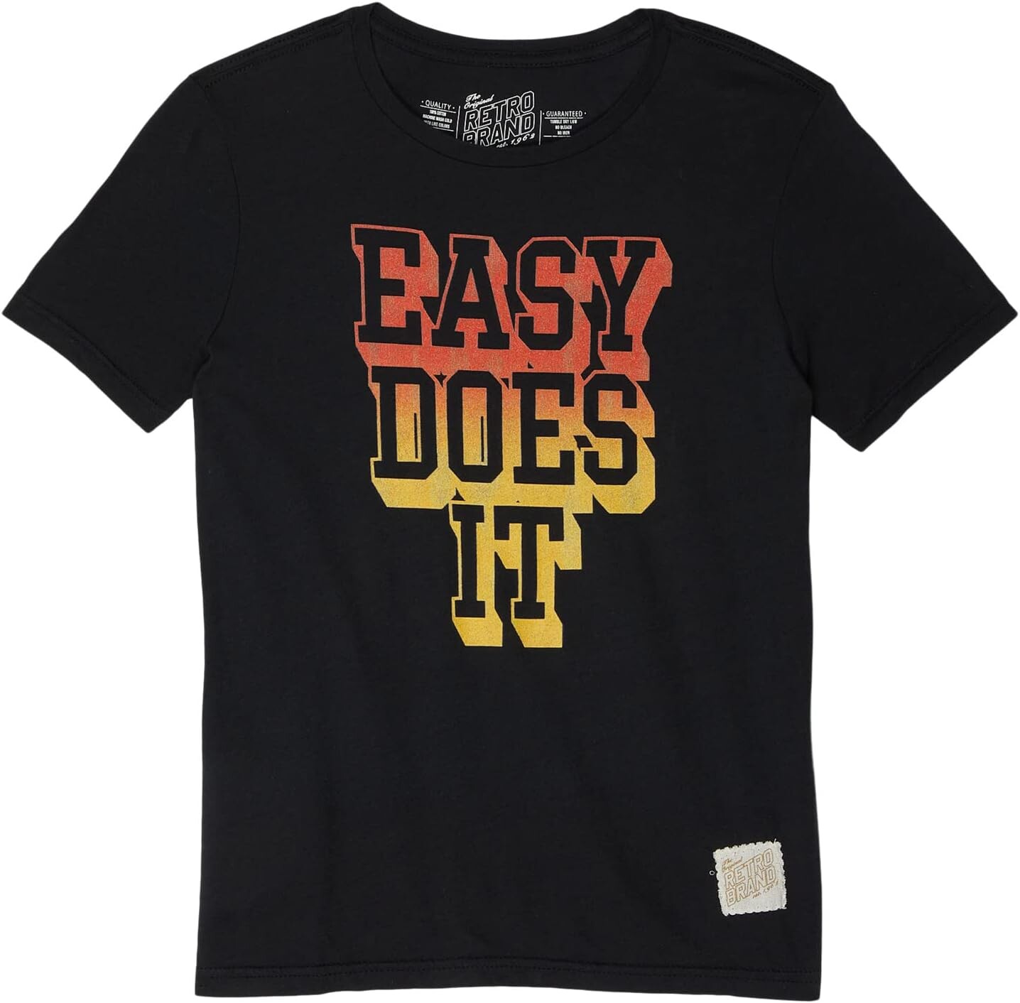 

Футболка The Original Retro Brand Kids Cotton Easy Does It Crew Neck Tee, черный