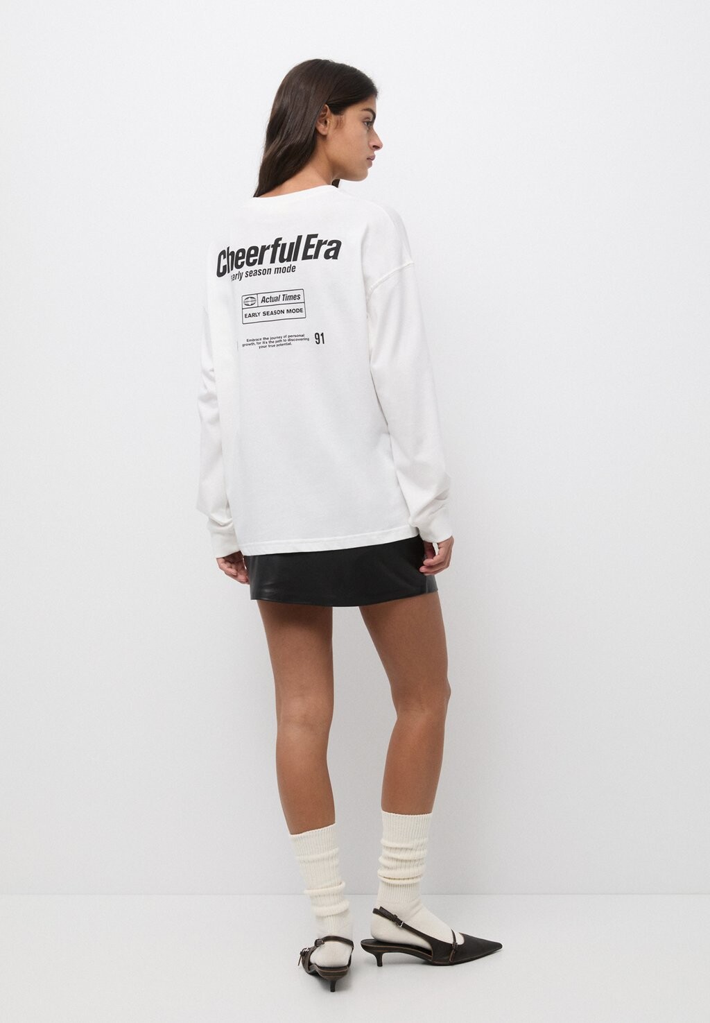 

Блузка с длинными рукавами PULL&BEAR, белый