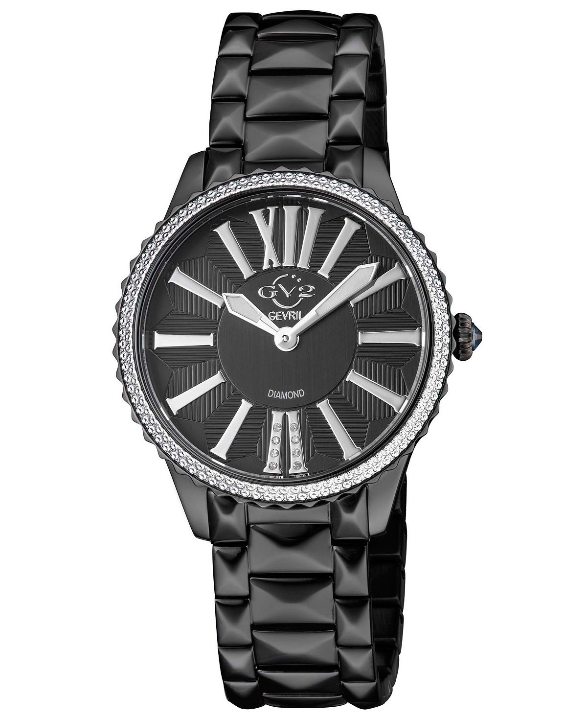 цена Женские часы Siena швейцарские кварцевые черные из нержавеющей стали 37 мм GV2 by Gevril, черный