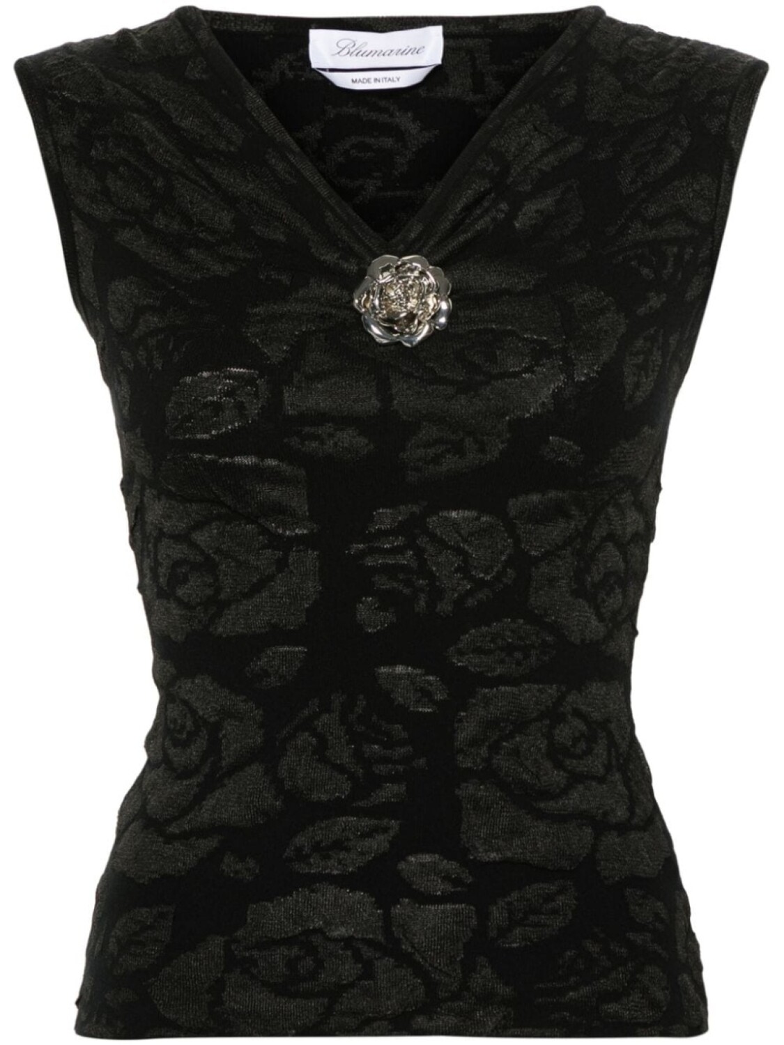 

Blumarine трикотажный топ с цветочным узором, черный