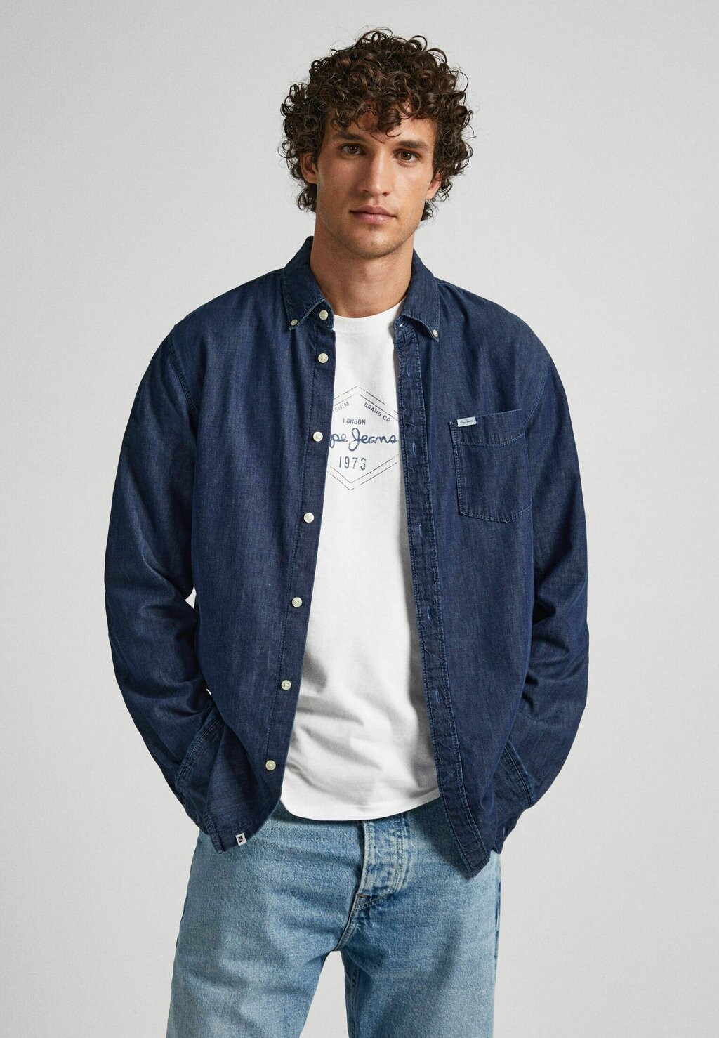 

Рубашка Parton Pepe Jeans, цвет denim