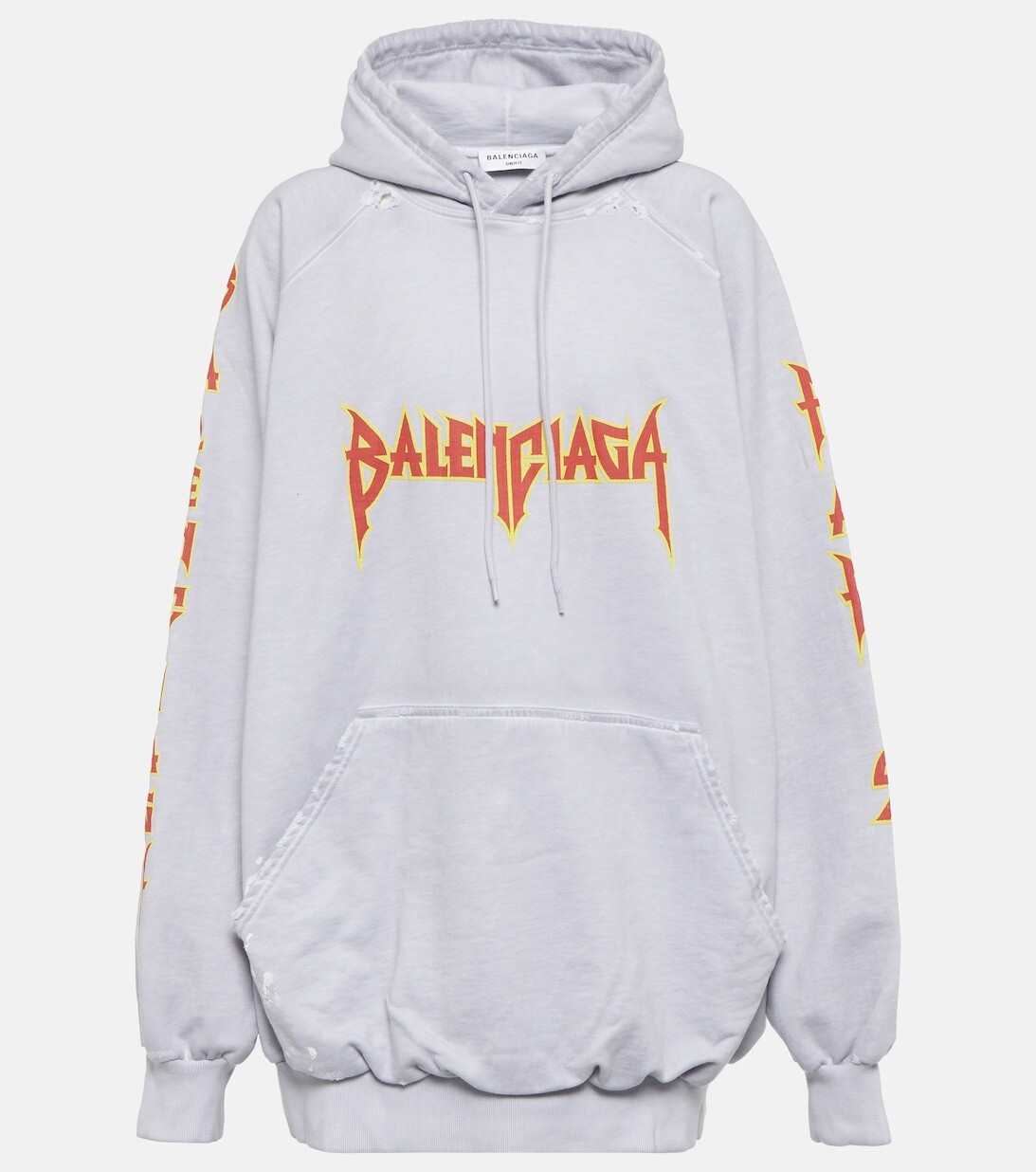 

Толстовка оверсайз из хлопка с эффектом металлик BALENCIAGA, белый