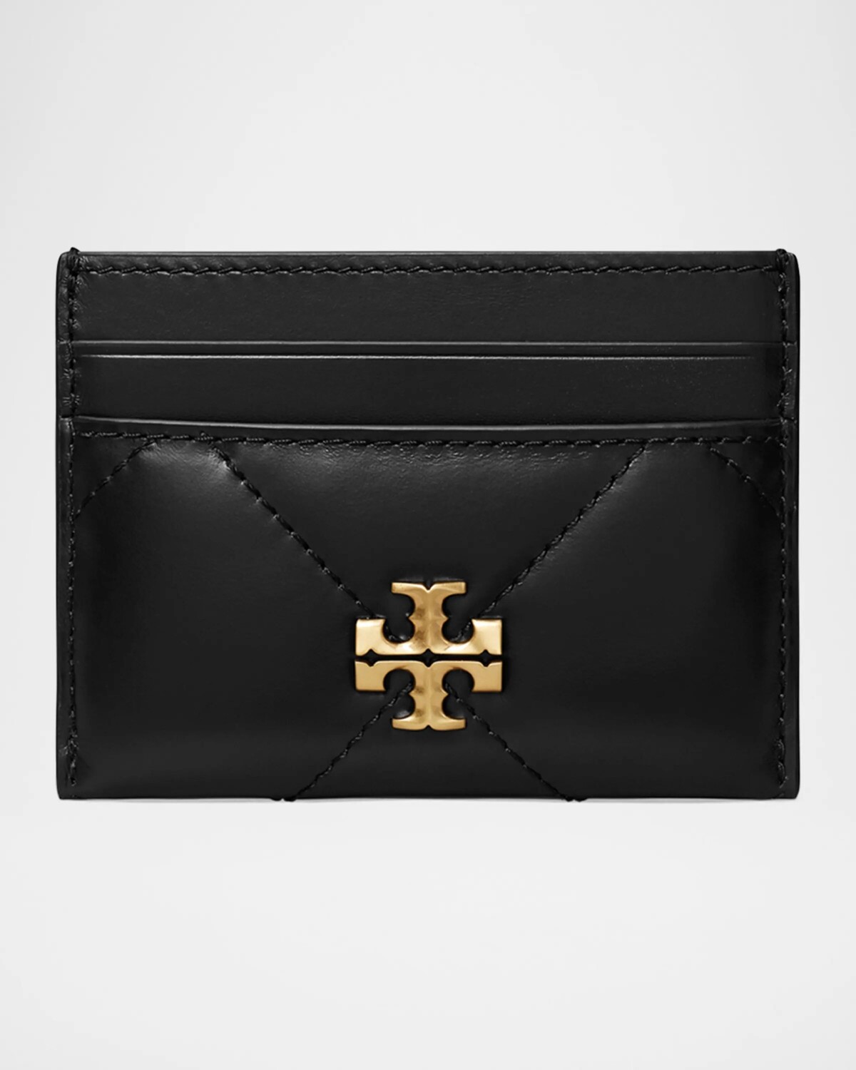 

Стеганая кожаная визитница Kira Diamond Tory Burch, черный