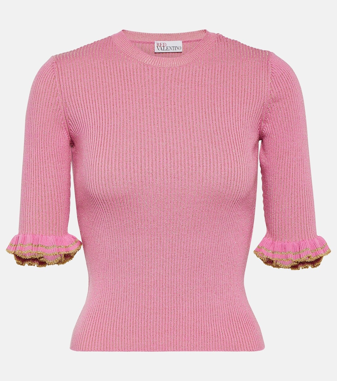 

Топ из смесовой шерсти в рубчик REDVALENTINO, розовый