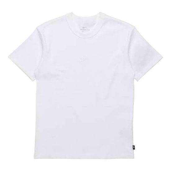 Футболка Nike Solid Color Round Neck Casual Short Sleeve White, мультиколор v neck solid color short sleeve tops