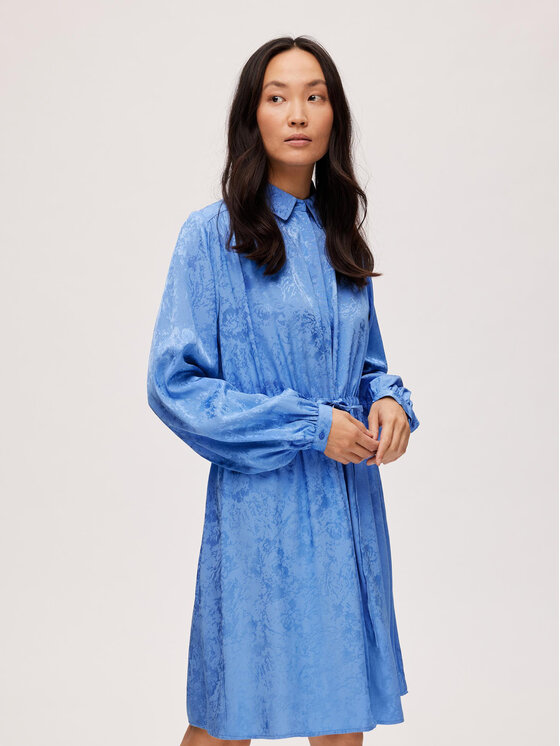 Платье-рубашка стандартного кроя Selected Femme, синий
