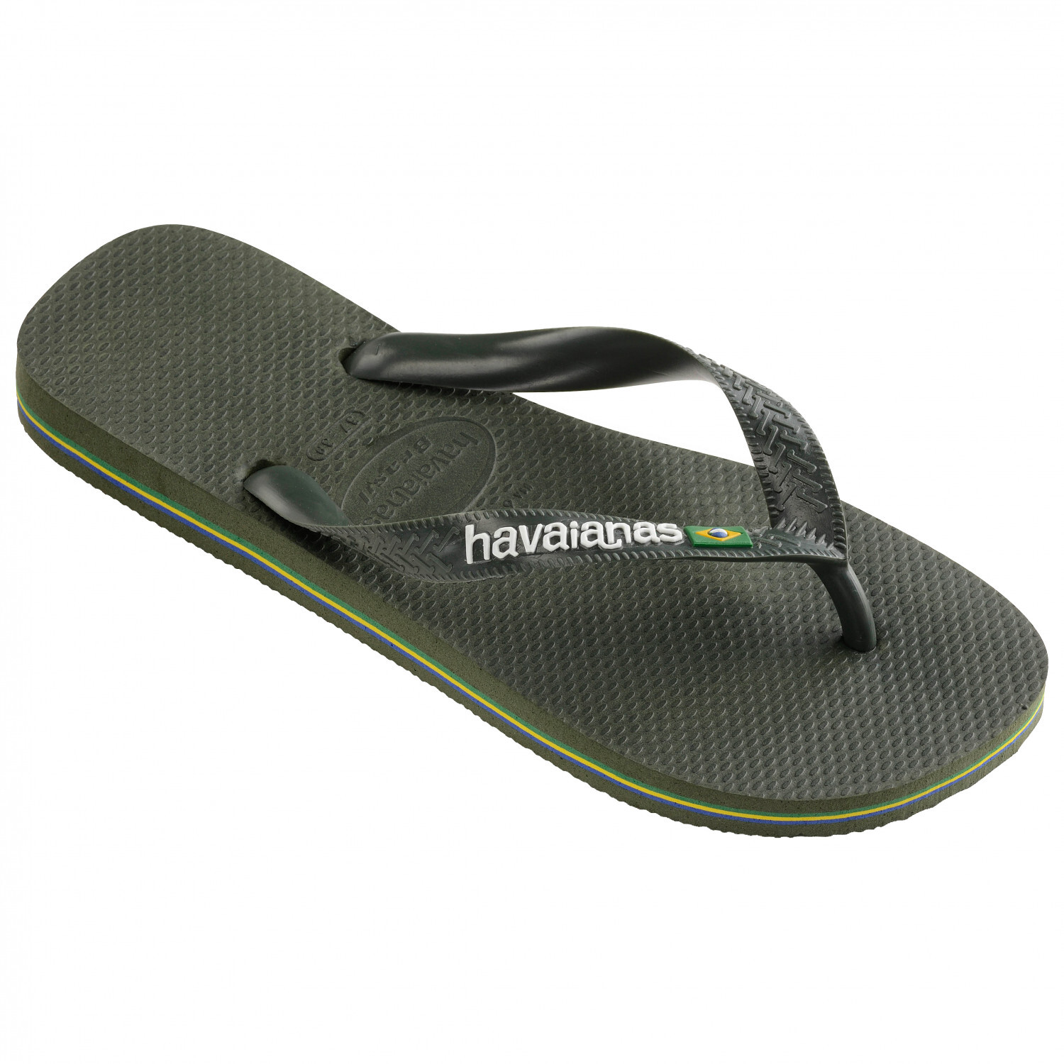 Сандалии Havaianas Brasil Logo, цвет Green Olive