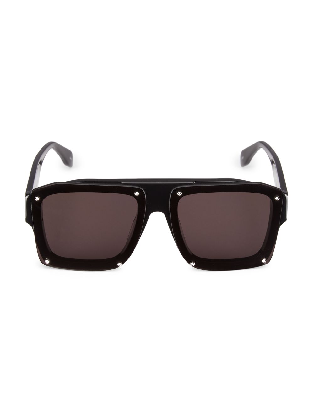Прямоугольные солнцезащитные очки с заклепками 62 мм Alexander McQueen, черный классические прямоугольные очки с заклепками