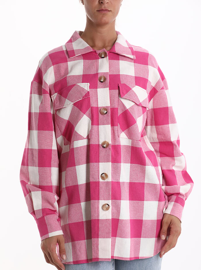 

Пальто Vichy Duster на пуговицах с карманами, фуксия, Розовый