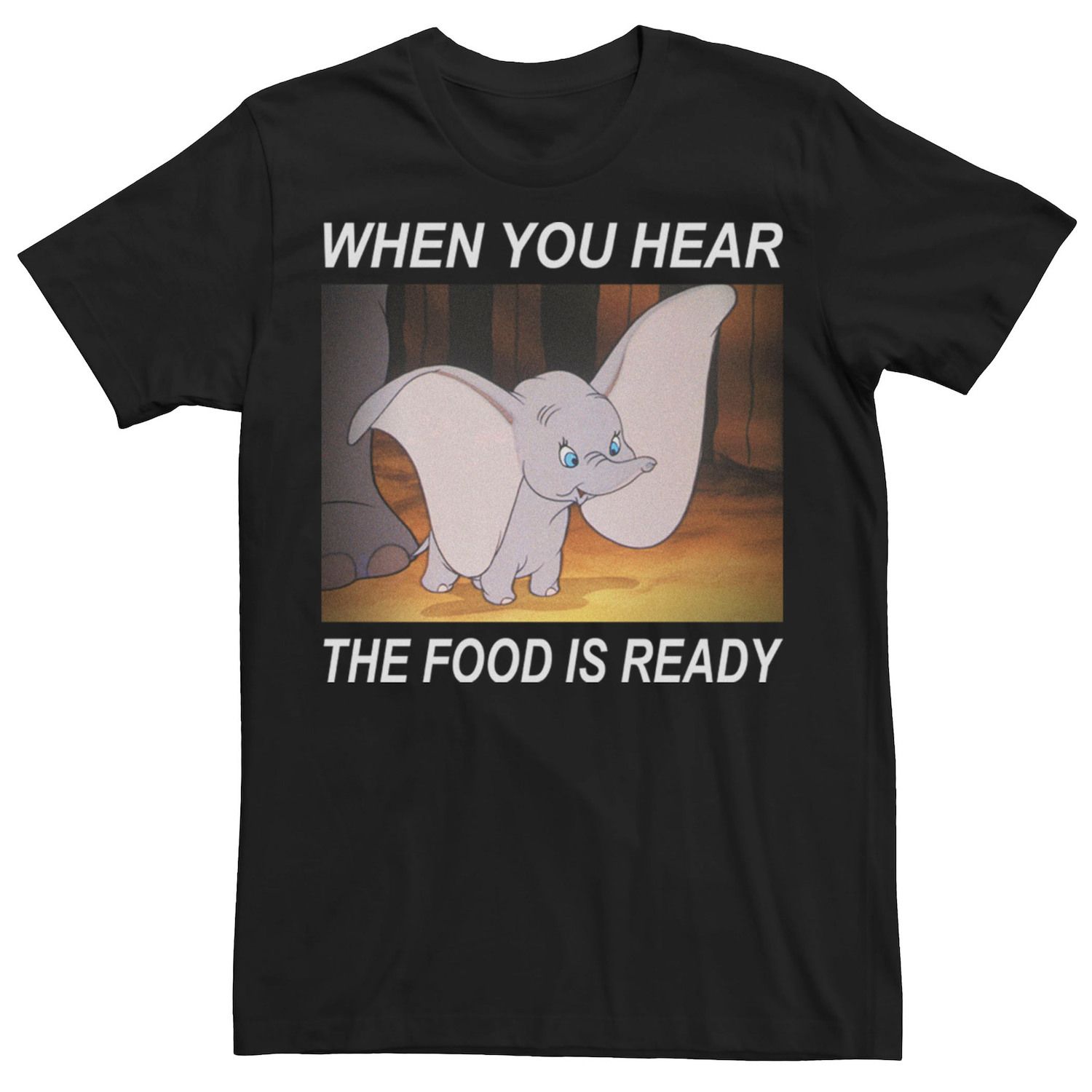 Мужская футболка «Дамбо, когда слышишь, что еда готова» Disney