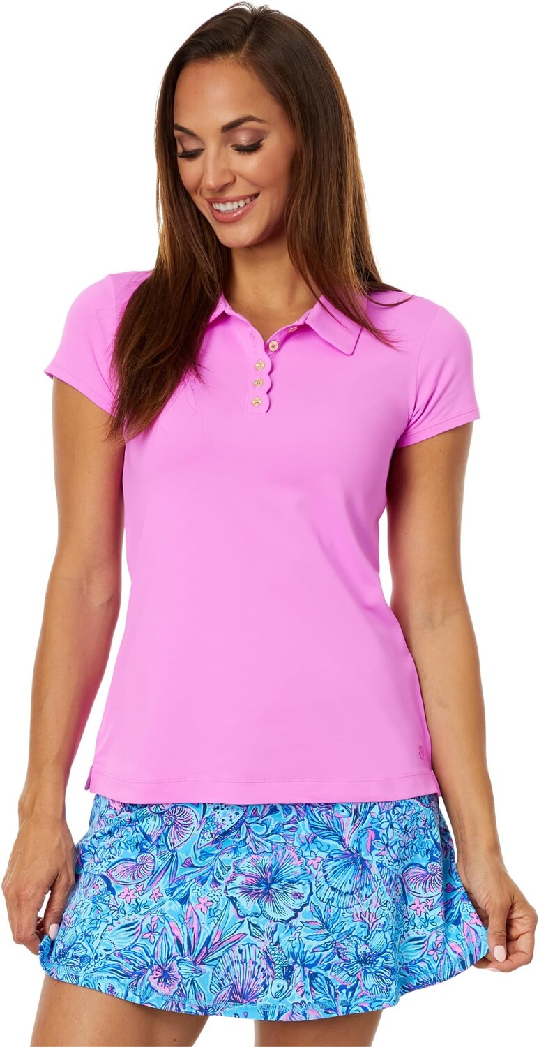 

Рубашка-поло Frida Scallop Polo Upf 50 Lilly Pulitzer, цвет Orchid Oasis