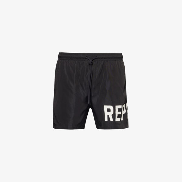 

Купальные шорты стандартного кроя с брендовым принтом Represent, черный