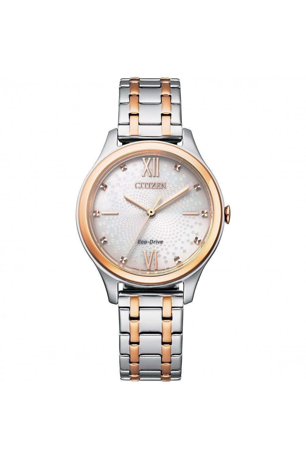

Классические часы Eco-Drive из нержавеющей стали с силуэтом — Em0506-77A Citizen, серебро