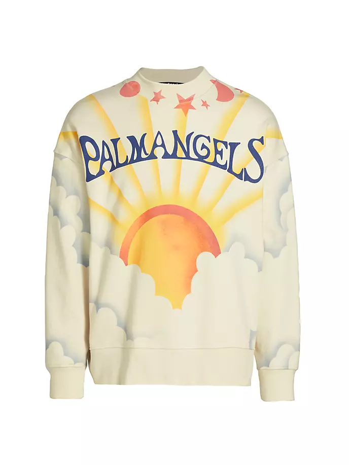 

Толстовка Palm Sunrise с круглым вырезом Palm Angels, цвет off white