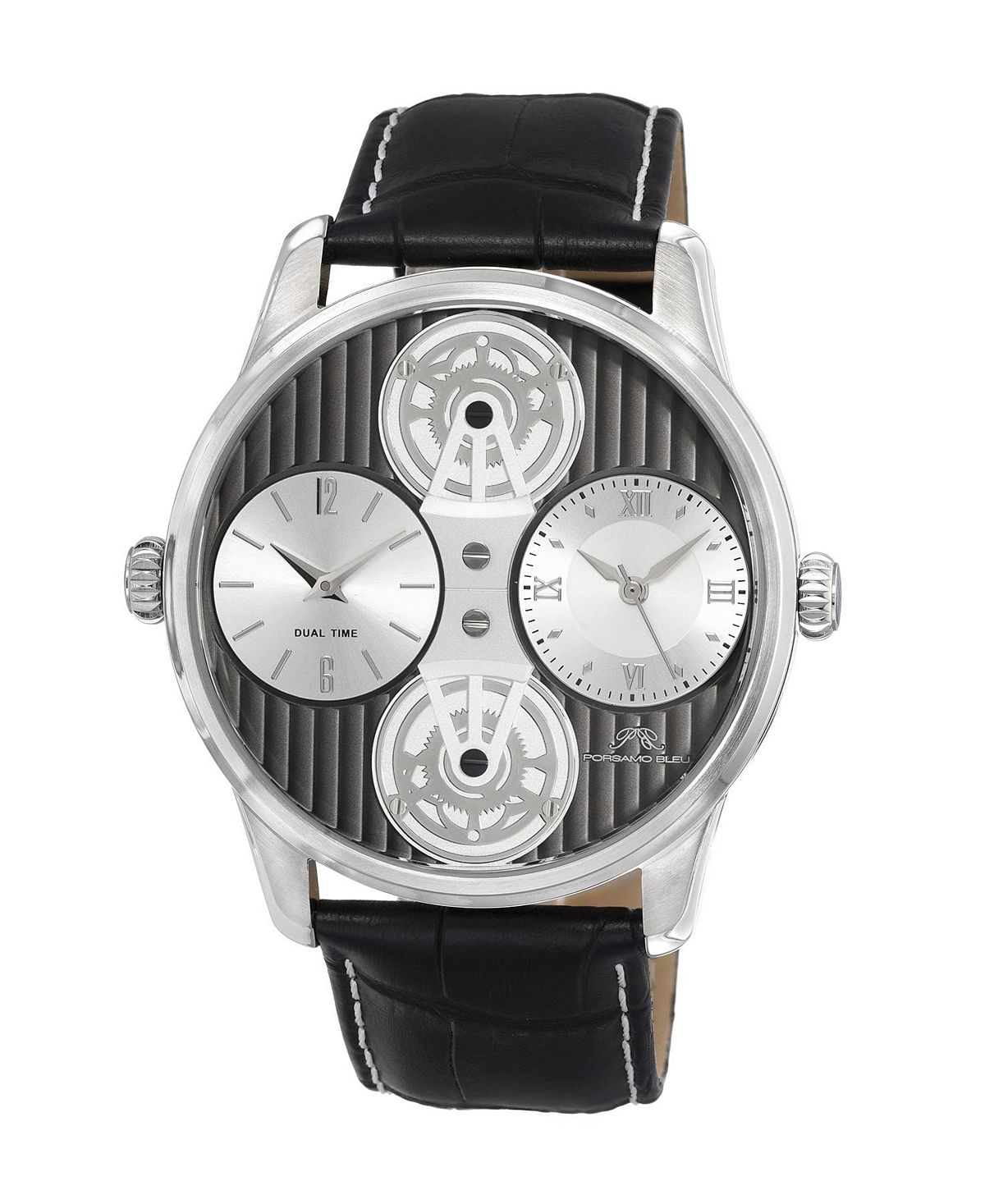 цена Мужские часы Benedict с ремешком из натуральной кожи 1161BBEL Porsamo Bleu