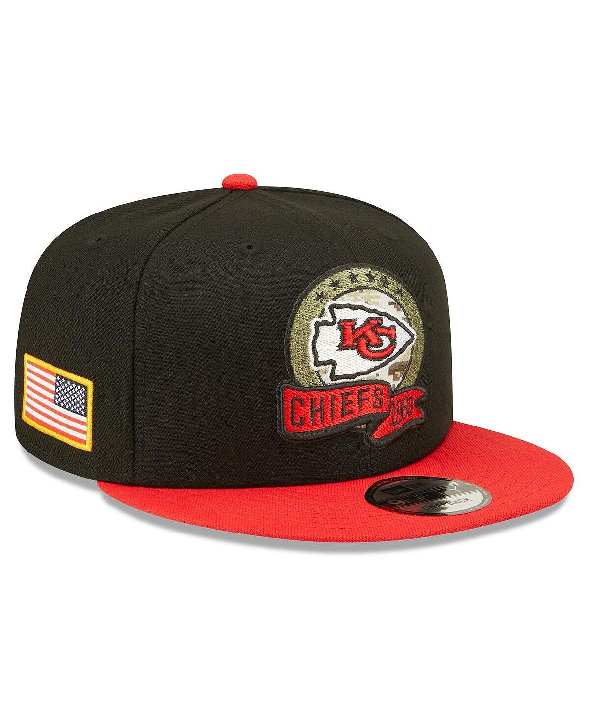 

Мужская черно-красная кепка Snapback Kansas City Chiefs 2022 Salute To Service 9FIFTY New Era