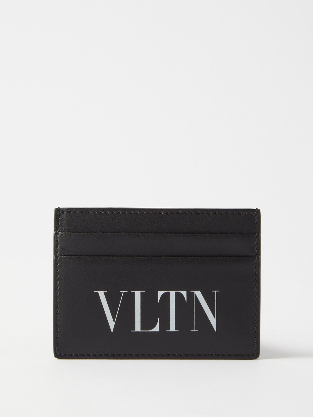 

Кожаный картхолдер с логотипом vltn Valentino Garavani, черный