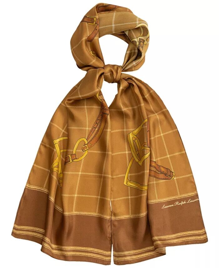 

Продолговатый шарф с поясом и гленпледом Lauren Ralph Lauren, коричневый