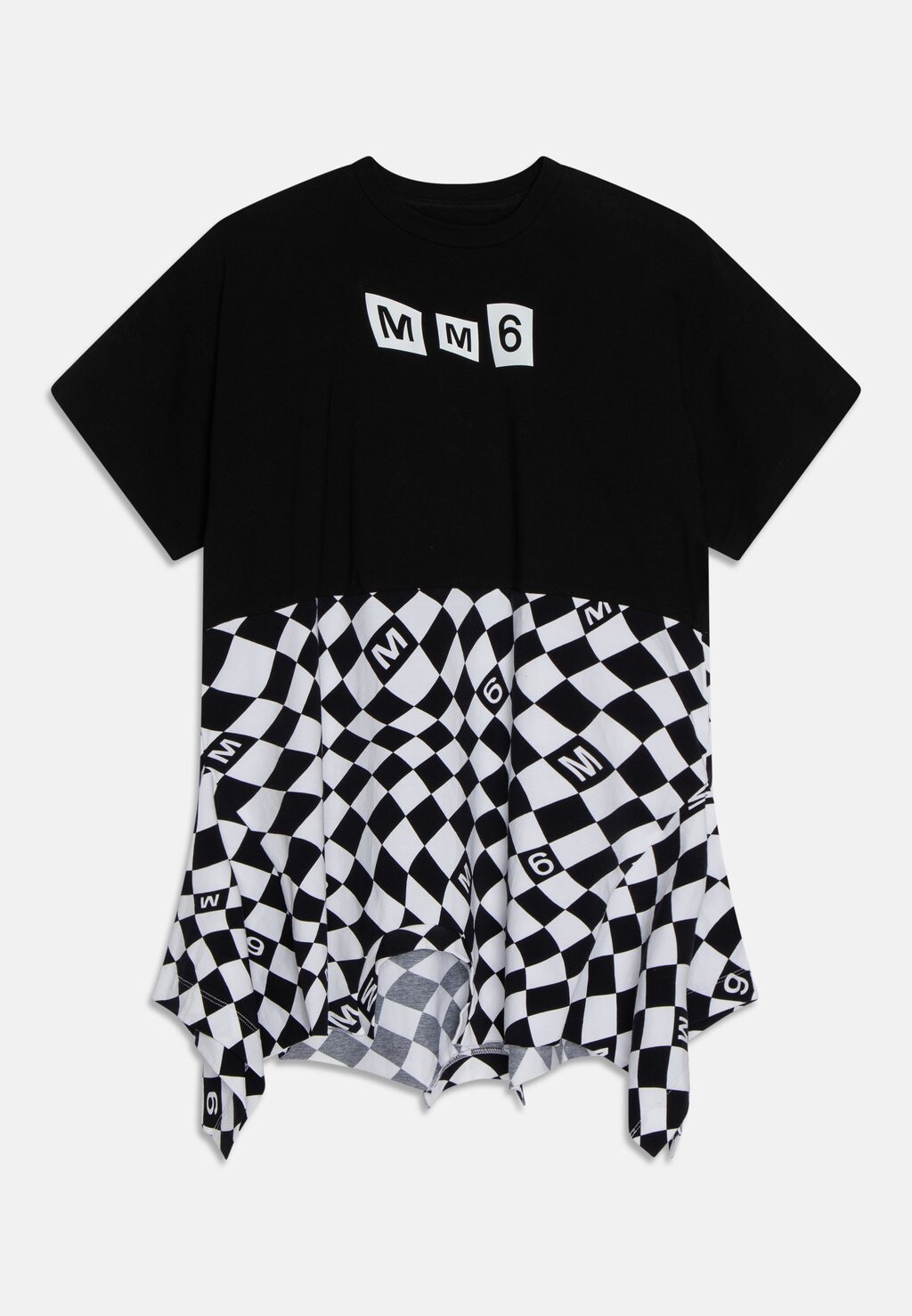 

Платье из джерси MM6 Maison Margiela, цвет white/black