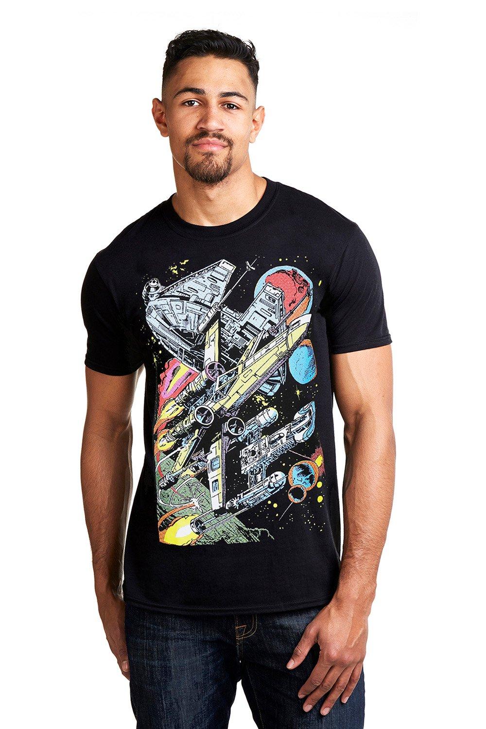 цена Хлопковая футболка Falcon Battle Star Wars, черный