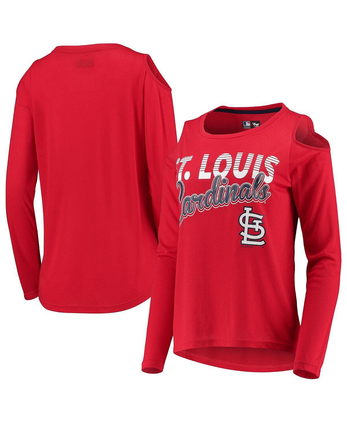 

Красная женская футболка St. Louis Cardinals Crackerjack с открытыми плечами и длинными рукавами G-III 4Her by Carl Banks, красный