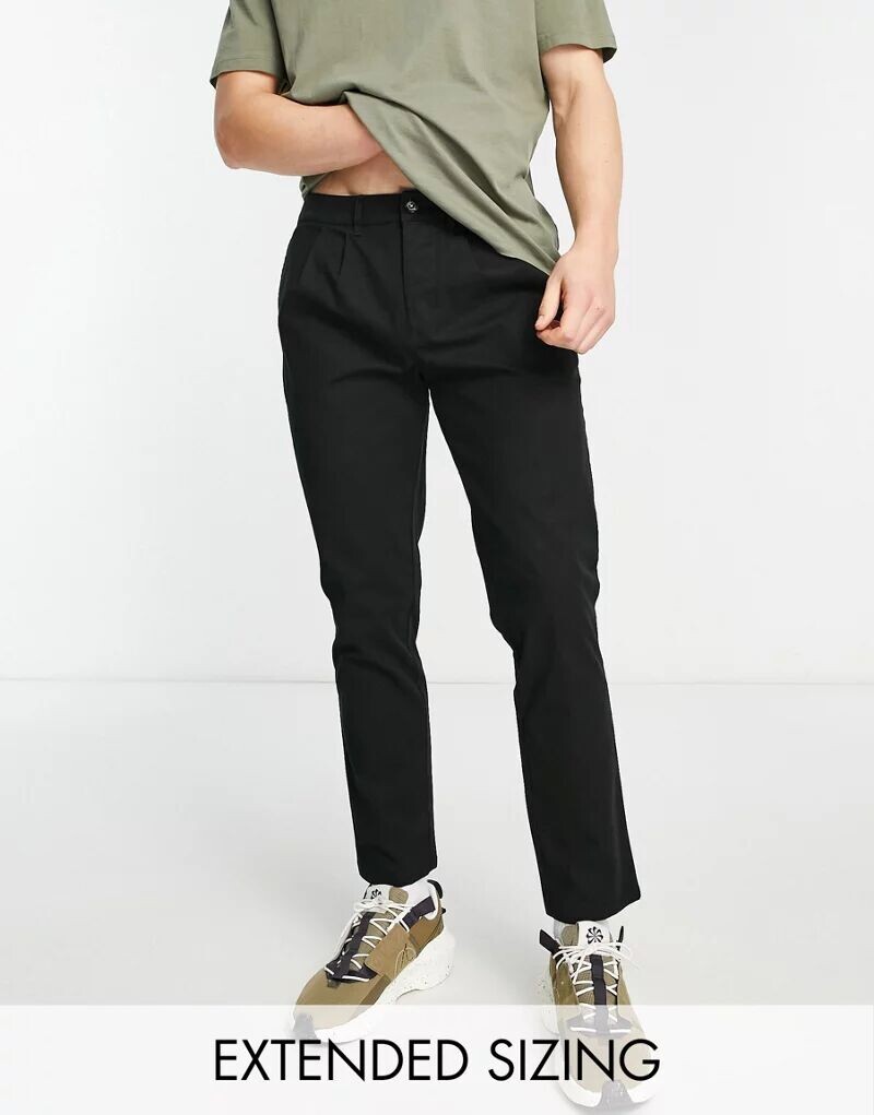

Черные плиссированные брюки-сигары ASOS