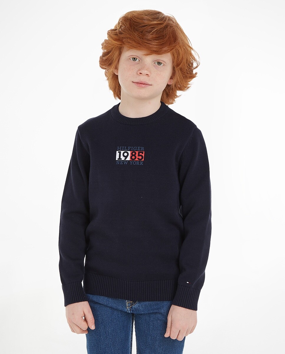 

Свитер для мальчика с круглым вырезом и длинными рукавами Tommy Hilfiger, синий