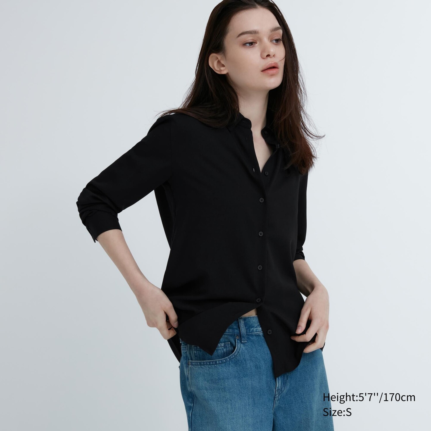 

Рубашка UNIQLO из вискозы, черный