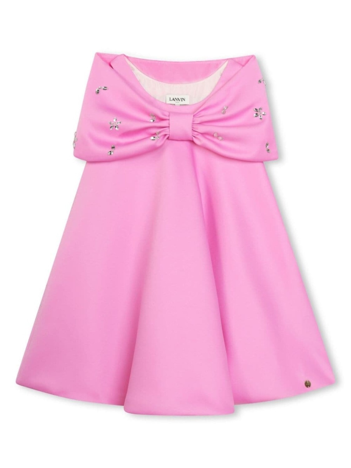 

Lanvin Enfant платье с кристаллами и бантом, розовый