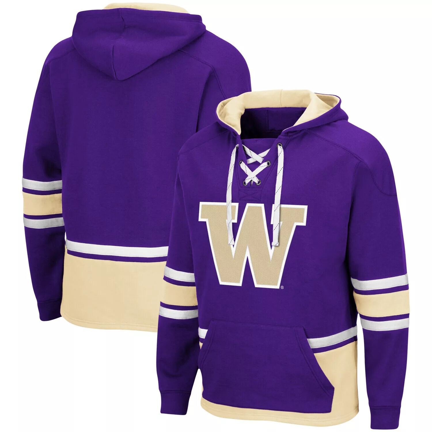 

Мужской пуловер с капюшоном Colosseum Purple Washington Huskies на шнуровке 3.0