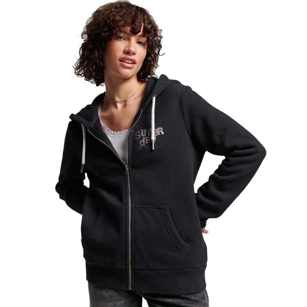 

Толстовка Superdry Vintage Merch Store Hood Full Zip, черный