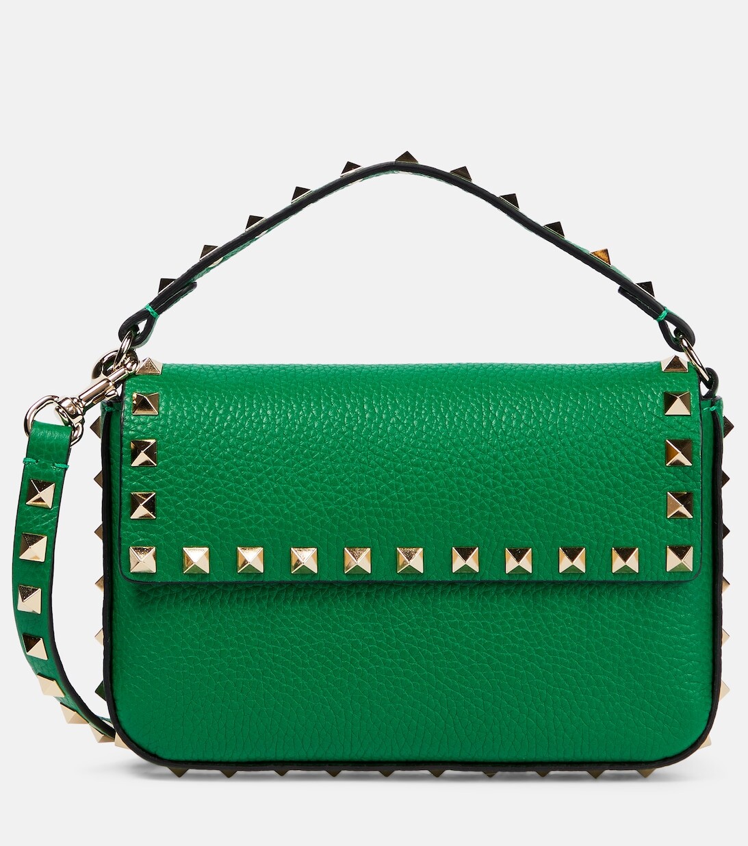 

Кожаная мини-сумка через плечо Rockstud Valentino Garavani, зеленый