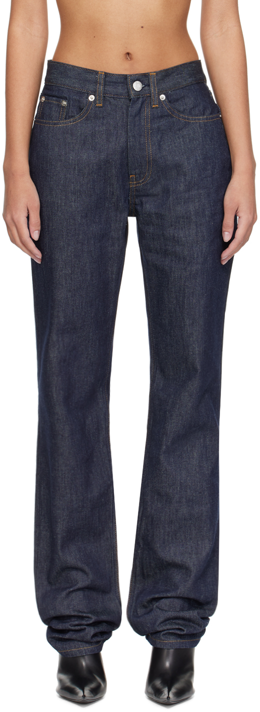 Узкие джинсы цвета индиго Helmut Lang