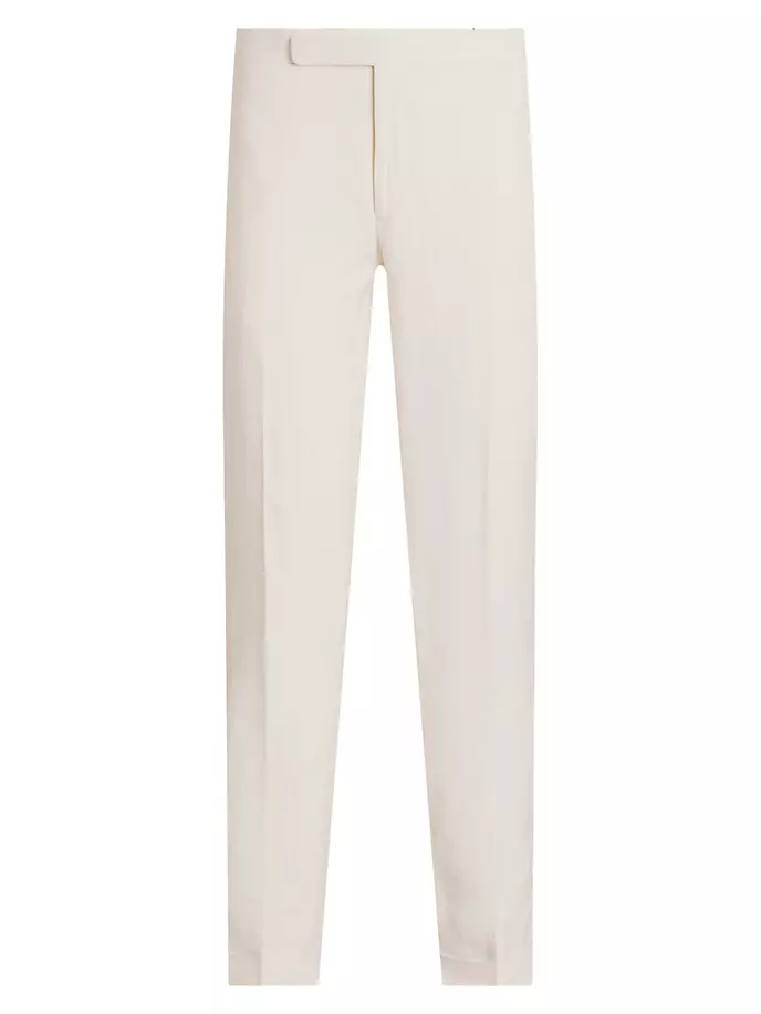 

Gregory Костюмные брюки из шелка и льна Ralph Lauren Purple Label, цвет classic cream
