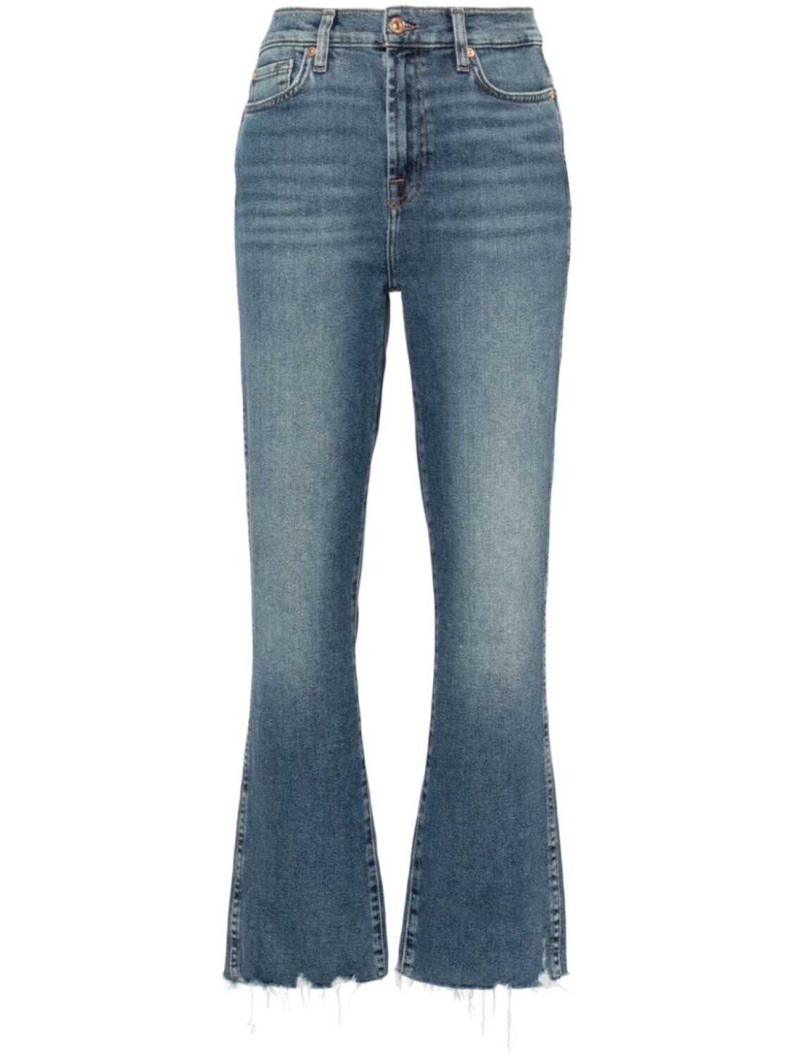 

7 For All Mankind укороченные джинсы с завышенной талией, синий